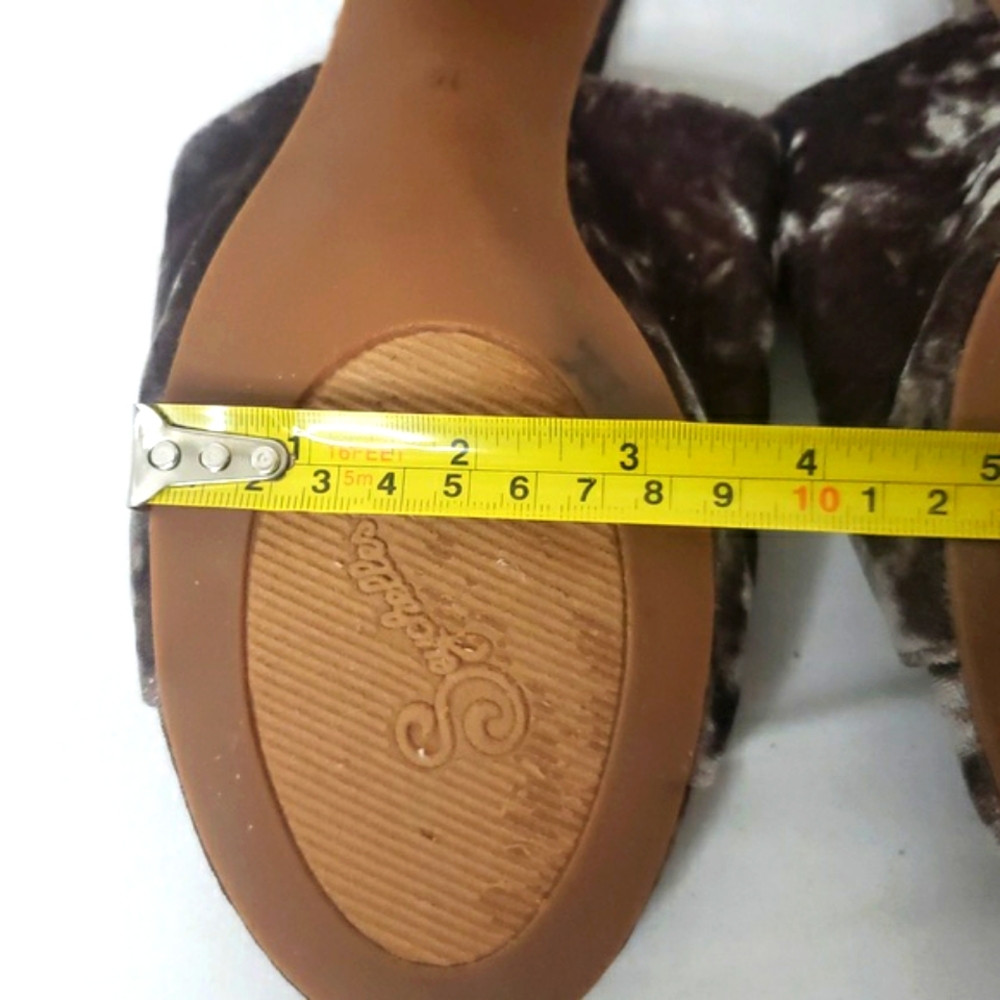 Seychelles Velvet Commute Block Heel Sandal Mules Grey Slip In Round Toe - Picture 16 of 17